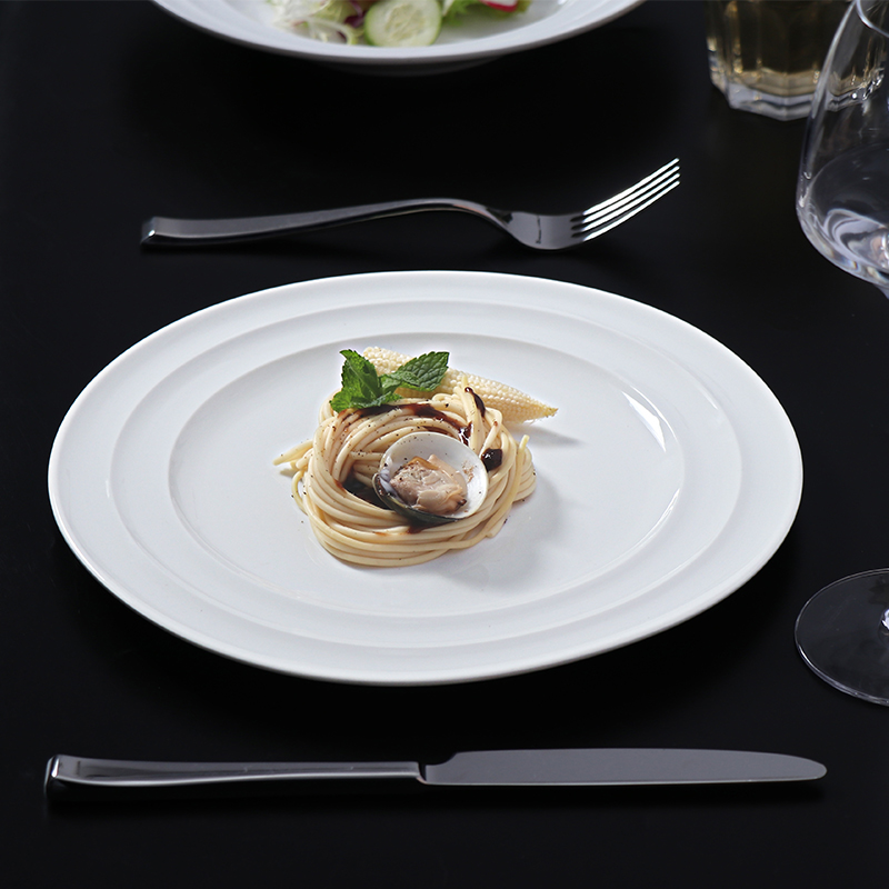 Juego de platos de porcelana blanca Vajilla comercial