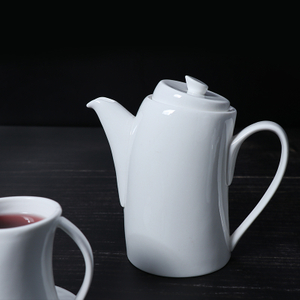 Tetera creativa de porcelana blanca de cerámica para cafetería restaurante