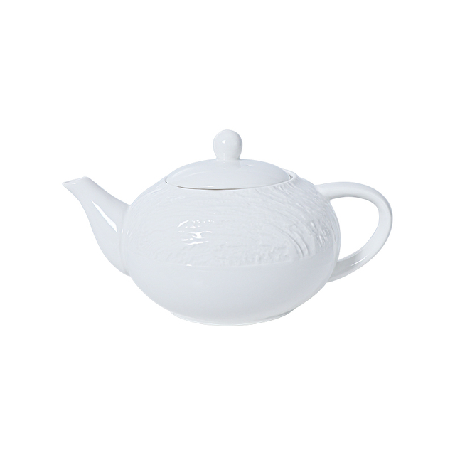 Tetera de gres para restaurante, tetera blanca