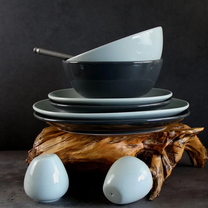 Juego de platos y cuencos de porcelana irregulares para mesa coreana de hogar y restaurantes