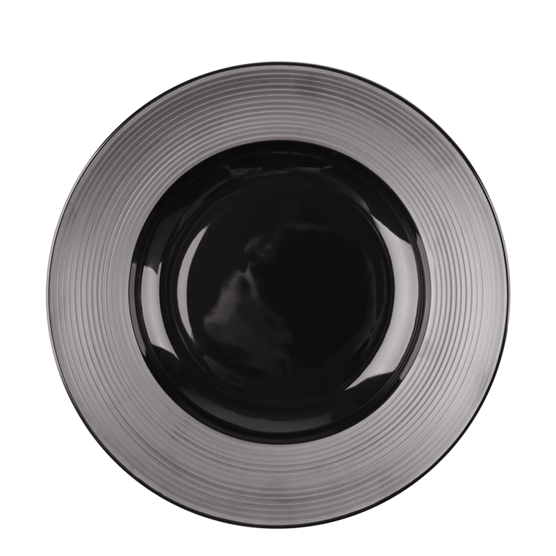 Cuenco de arroz de cerámica mate negro de diseño