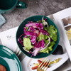 Popular Home Ware Tazón de cerámica para ensalada verde brillante y saludable, 32 onzas