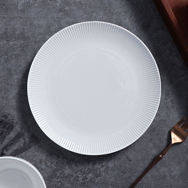 Nuevo juego de platos de porcelana de hueso, platos de cena comerciales