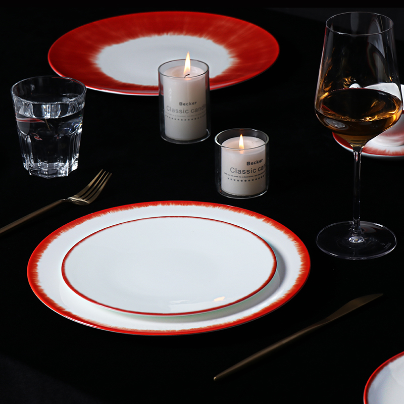 Juego de vajilla completo chino BILY, vajilla de porcelana de hueso para restaurante de hotel 