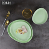 Vajilla de porcelana Yollow Green Oriente Medio, juego de vajilla