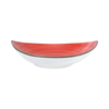 Cuenco ovalado de porcelana roja, tamaño de 9/10 pulgadas