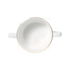 El tazón de sopa de porcelana del proveedor del hotel maneja las tazas de sopa de cerámica con las manijas