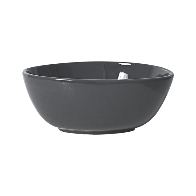Cuenco cuadrado irregular de cerámica duradero, gris oscuro