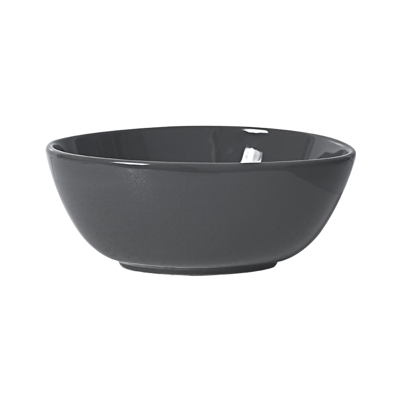 Cuenco cuadrado irregular de cerámica duradero, gris oscuro