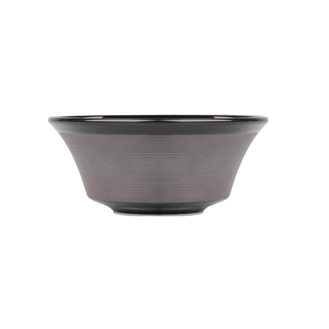 Cuenco de arroz de cerámica mate negro de diseño