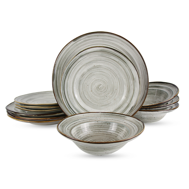 Juego de vajilla de porcelana de 12 piezas