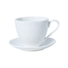 Taza y platos de porcelana blanca de 5 a 6 onzas