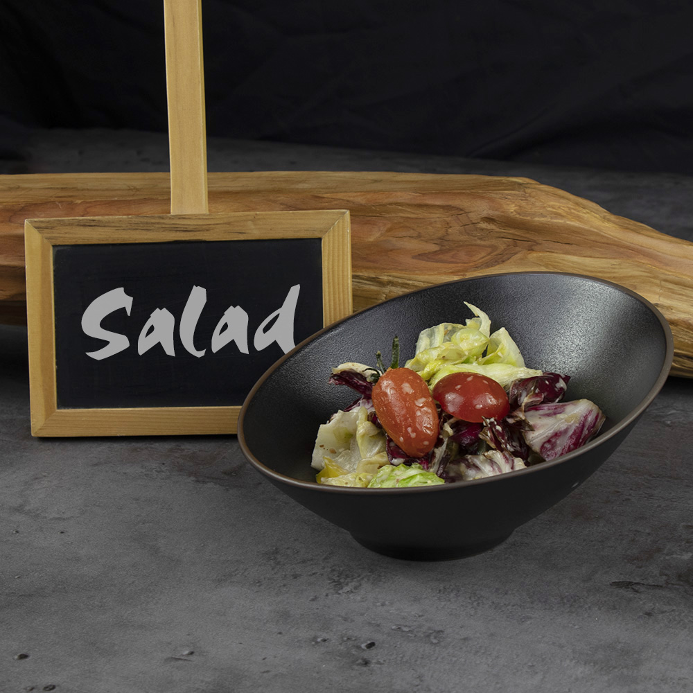 Cuencos de gres Ensaladeras irregulares negras para restaurante