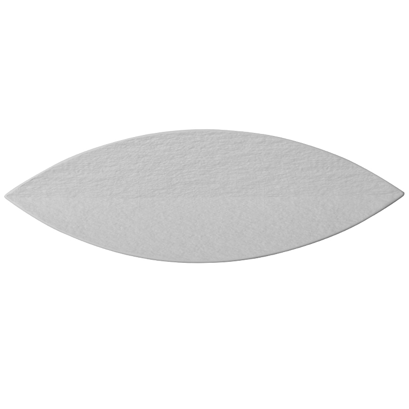 Plato en forma de hoja de cerámica, plato de pastel mate blanco y negro, plato de sushi