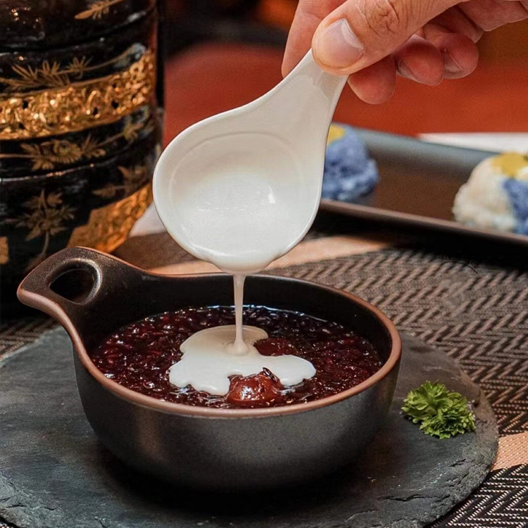 Platos pequeños de crema, platillos de cerámica, cuenco, vajilla de porcelana RROLLIN