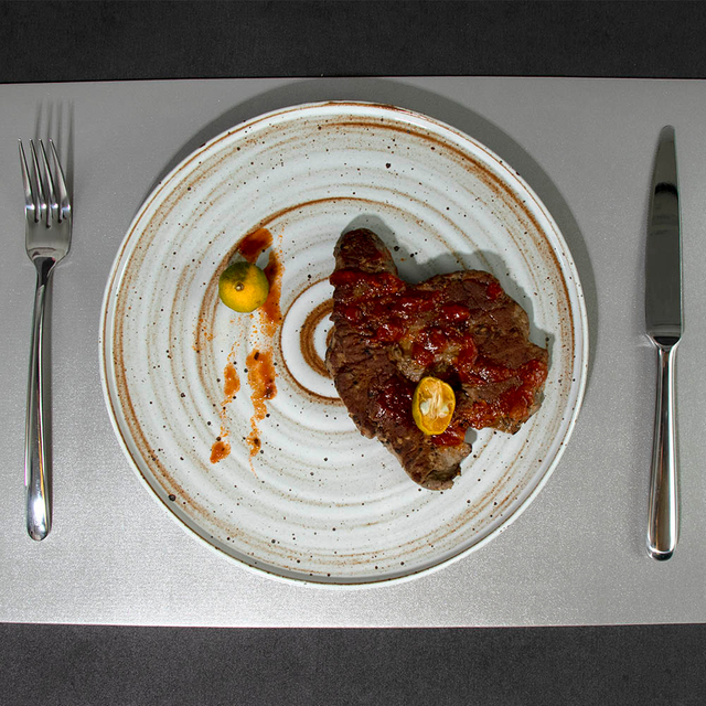 Plato de carne para restaurantes, vajilla de porcelana, vajilla