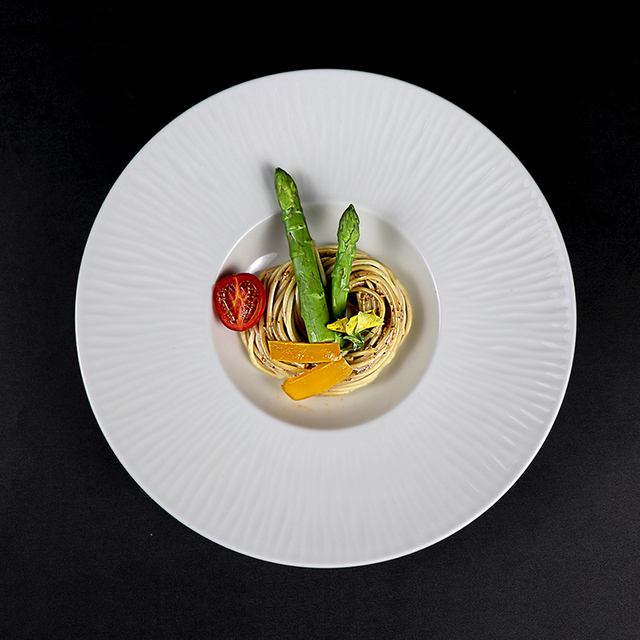 Plato de pasta de porcelana blanca de 11,25 pulgadas, plato de sopa, vajilla para restaurante
