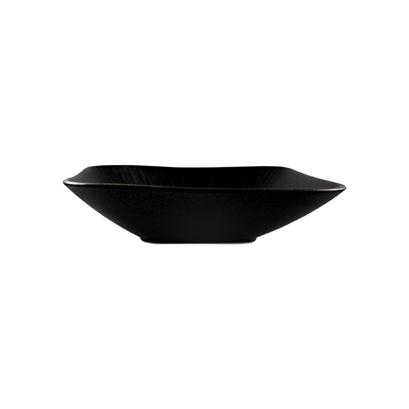 Cuenco cuadrado mate negro de la placa profunda del cuadrado de la porcelana 1500ml placa del restaurante de 50 onzas