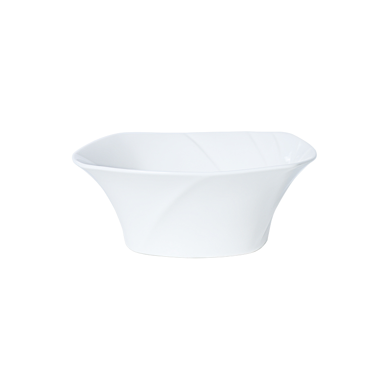 Cuenco cuadrado de porcelana blanca Cuencos de cerámica de forma irregular