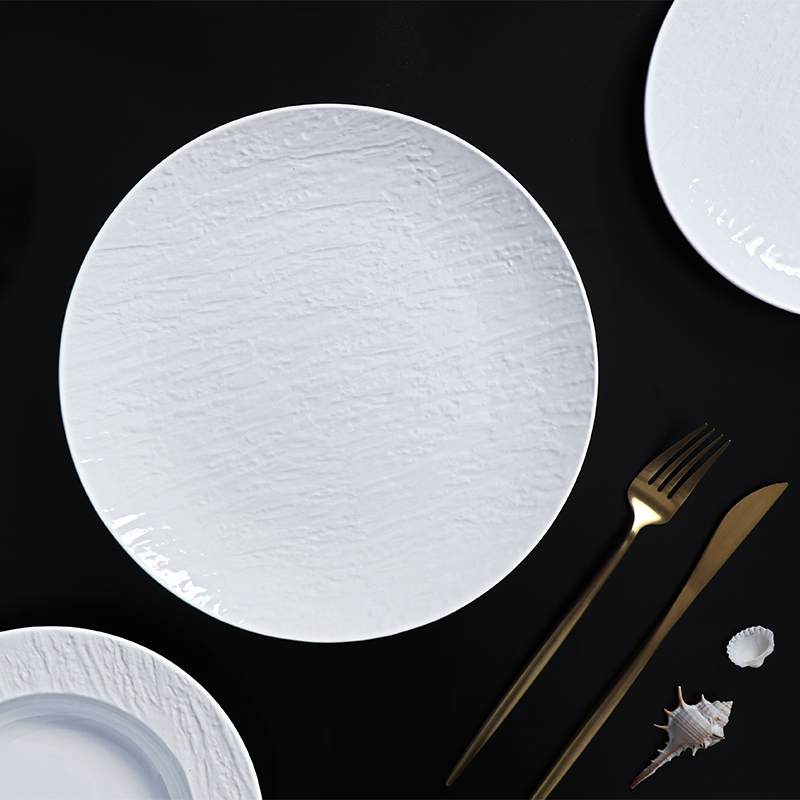 Sistema determinado del gres de la placa de cena del restaurante del sistema de placa del cupé de cerámica blanca