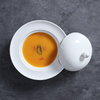 Platos blancos de porcelana Plato de restaurante con tapa
