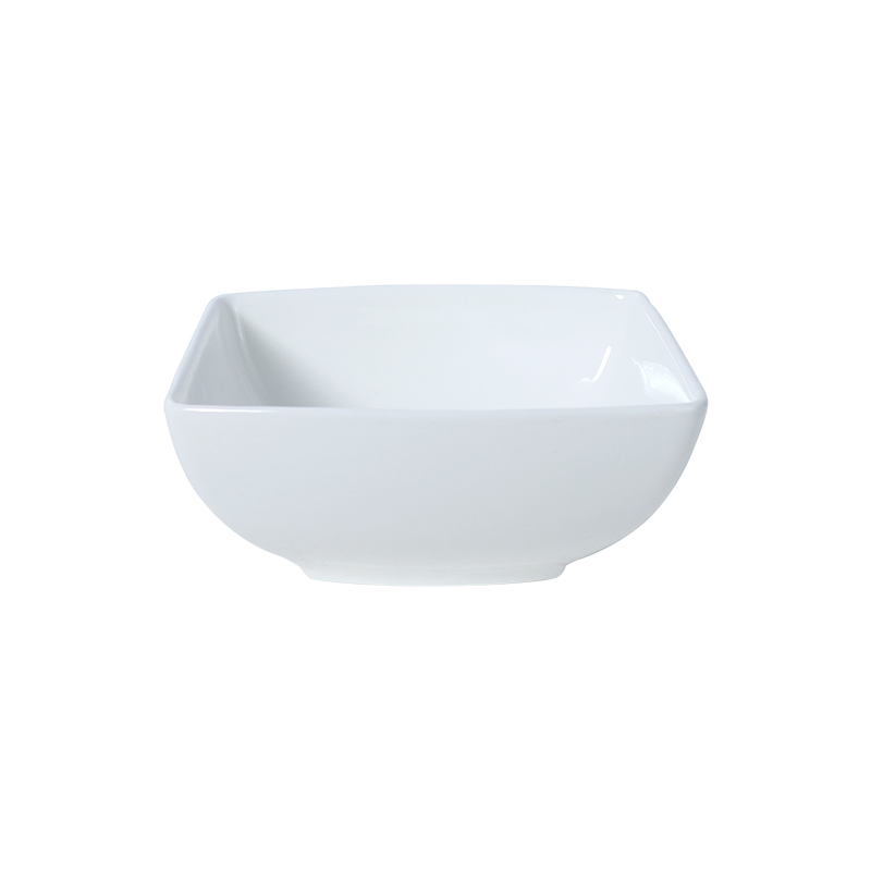 Tazón de sopa cuadrado de 80 onzas máximo, tazón de ensalada y refrigerio, porcelana