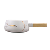 Cuenco De Cerámica Blanca Con Mango De Madera