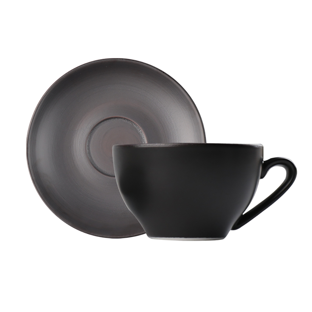 Vajilla personalizada, tazas de capuchino de cerámica, tazas de café de té de cerámica con platillo para cafetería