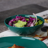 Popular Home Ware Tazón de cerámica para ensalada verde brillante y saludable, 32 onzas