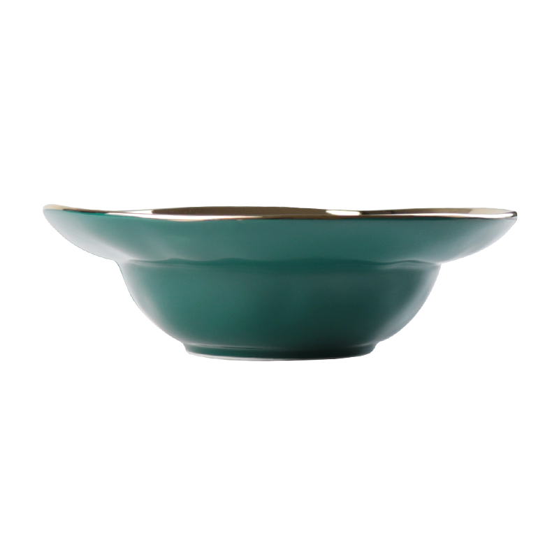 Vajilla de porcelana de fábrica de Guangzhou con borde dorado