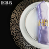 Plato de cena blanco de la porcelana del borde del oro del servicio de mesa de la boda para el acontecimiento 
