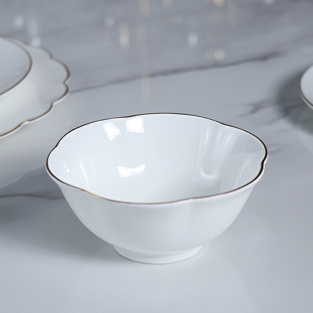 Vajilla de porcelana de hueso Tazón de porcelana de hueso 