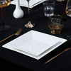 Cuenco cuadrado de porcelana blanca Cuencos de cerámica de forma irregular