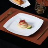 Plato plegable cuadrado de cerámica de la porcelana blanca del plato de cena del servicio de mesa blanco del restaurante