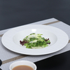 STONE Plato de cerámica blanca con borde para servir pasta, plato de gres profundo para restaurantes