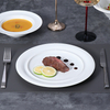 Plato de cena principal de cerámica de la placa del filete de la porcelana blanca de 12 pulgadas para los cafés de los hoteles de los restaurantes