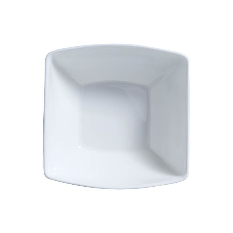 Tazón de sopa cuadrado de 80 onzas máximo, tazón de ensalada y refrigerio, porcelana