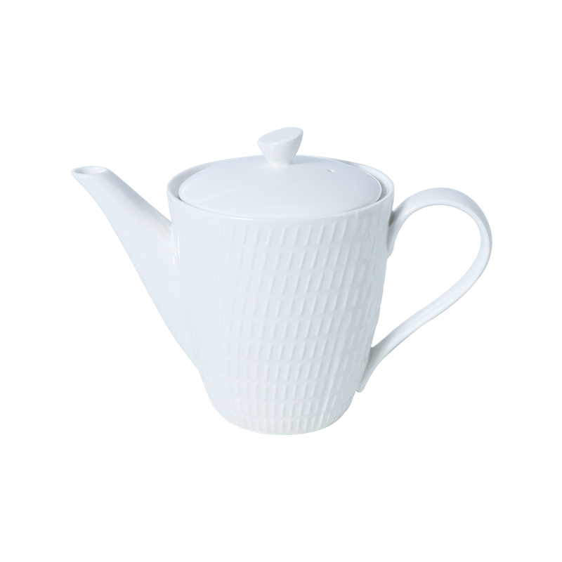 Tetera de porcelana blanca