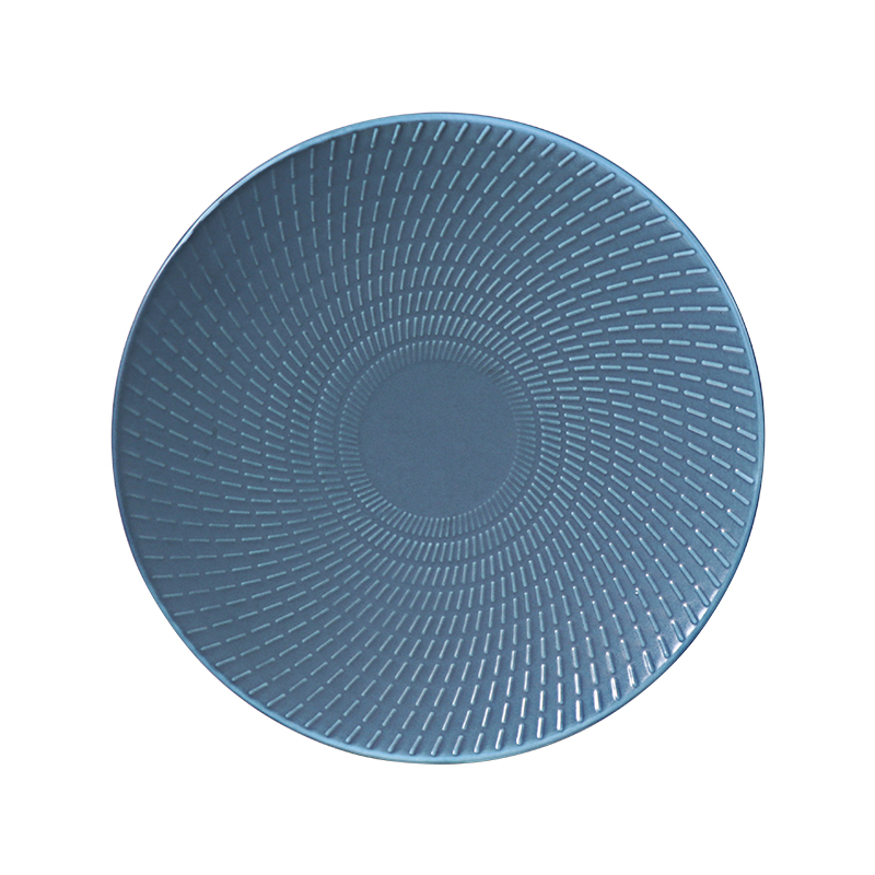 Tazas y platos de café de porcelana azul real mate