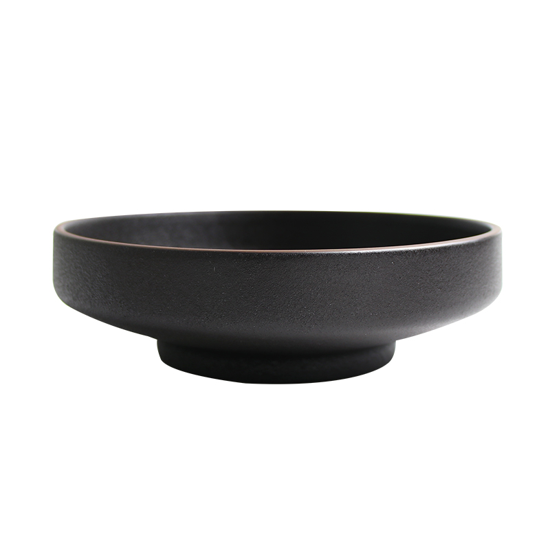 Plato hondo de cerámica negro, plato hondo de porcelana, plato para estofado para restaurante