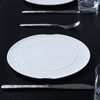 Platos redondos de cerámica blanca, plato de cena de porcelana para banquete, plato cargador redondo, platos de vajilla para restaurante