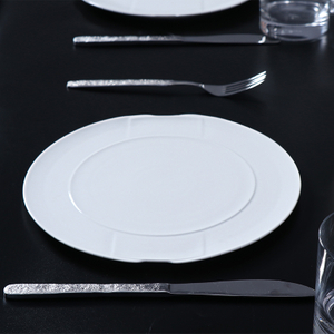 Platos redondos de cerámica blanca, plato de cena de porcelana para banquete, plato cargador redondo, platos de vajilla para restaurante