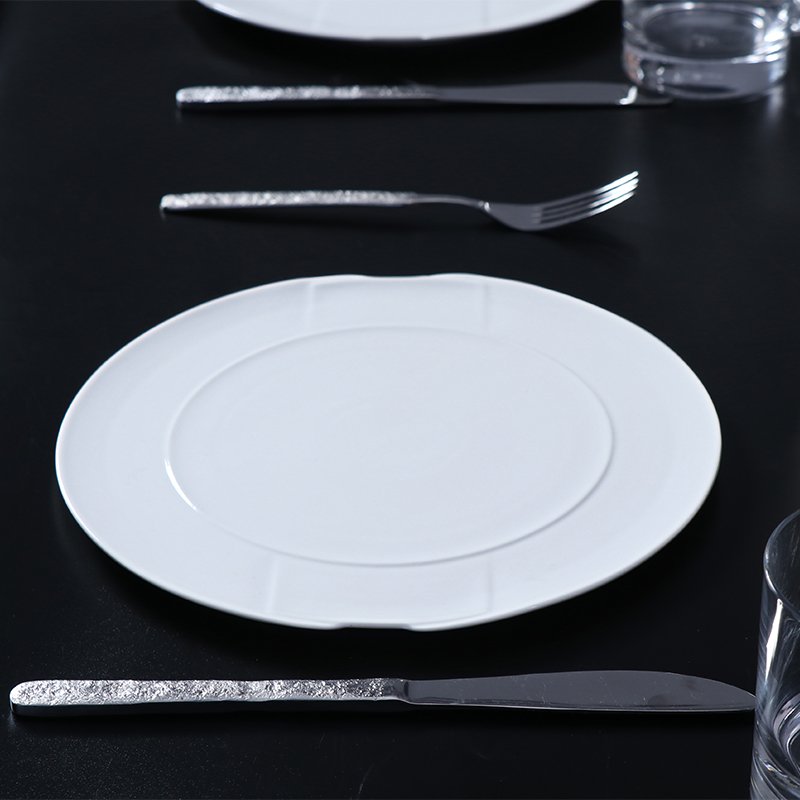 Platos redondos de cerámica blanca, plato de cena de porcelana para banquete, plato cargador redondo, platos de vajilla para restaurante