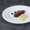 Plato de cena principal de cerámica de la placa del filete de la porcelana blanca de 12 pulgadas para los cafés de los hoteles de los restaurantes
