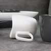 Tazas De Cerámica En Blanco Y Negro Bajo Tazas De Porcelana Esmaltadas Tazas