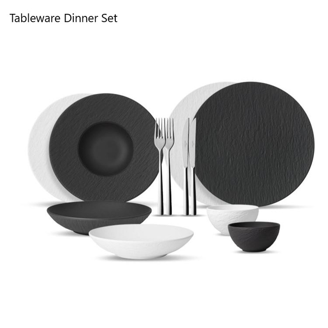 Sistema de cena del vajilla, placas y cuencos al por mayor del servicio de mesa de la porcelana