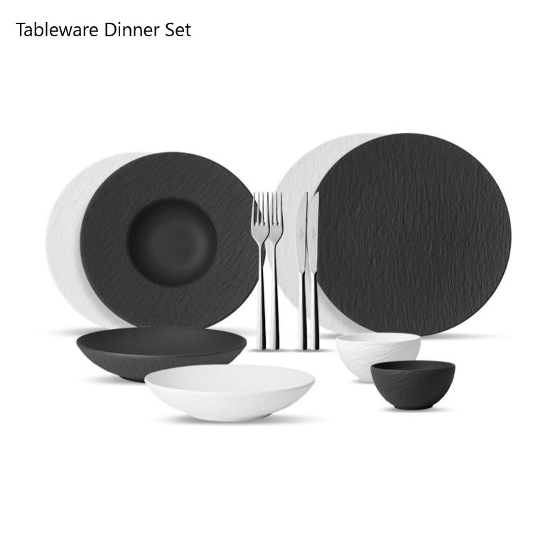 Sistema de cena del vajilla, placas y cuencos al por mayor del servicio de mesa de la porcelana