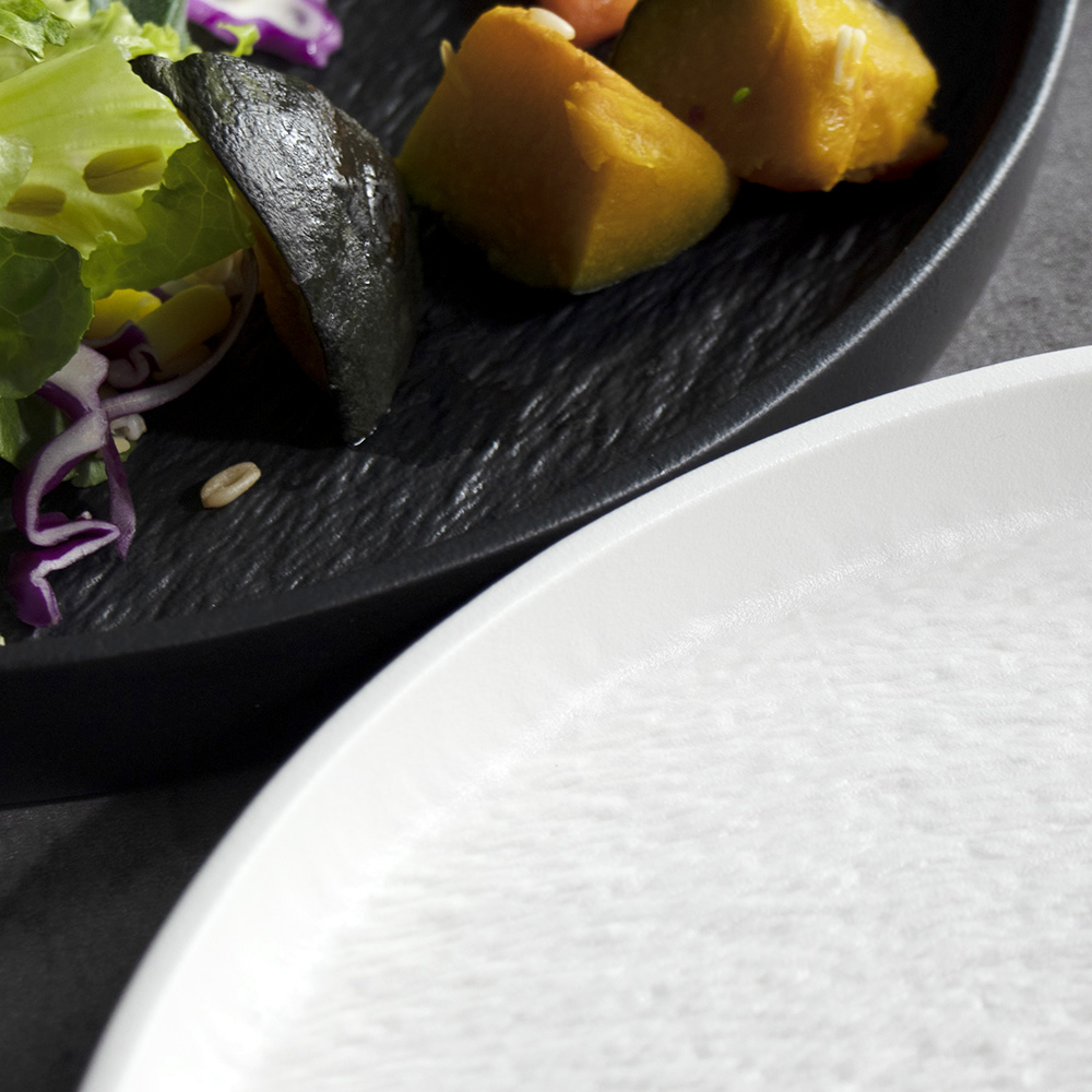 Material de la porcelana de la placa del restaurante de 10 pulgadas, caja fuerte del lavaplatos de la onda micro