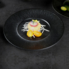 Vajilla de porcelana Nuevo diseño Matt Frosting Black Restaurant Plate