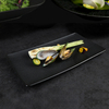 Plato rectangular de porcelana, vajilla, nuevo diseño Matt Frosting, placa negra para restaurante